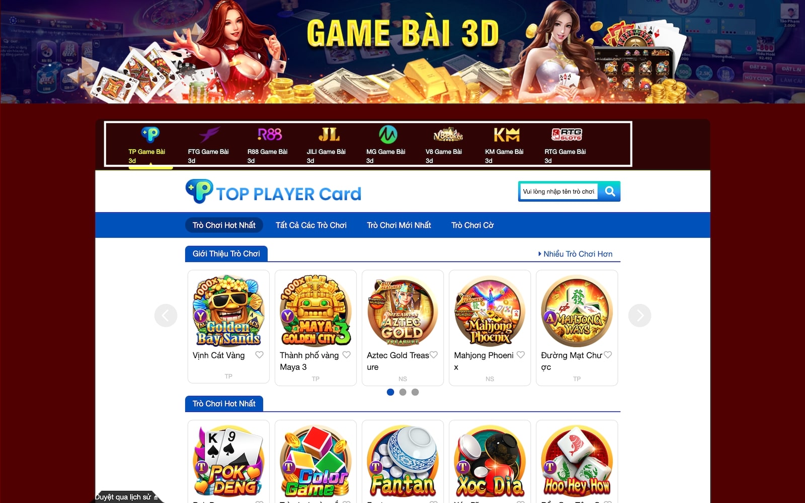 8 sảnh game bài 33win